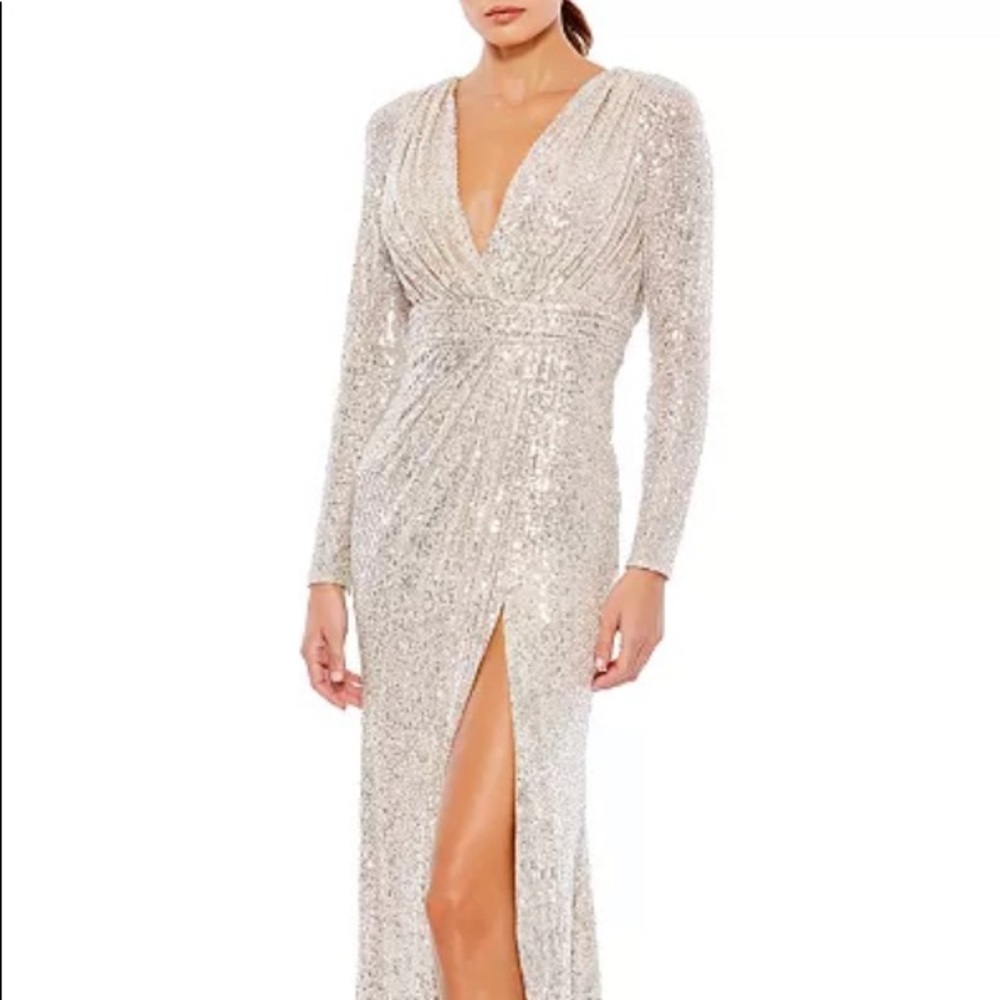Sequin V-Neck Gown